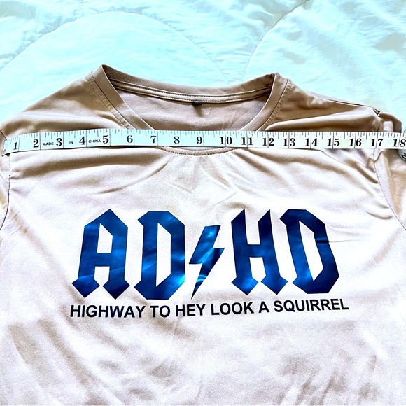 📚ADHD - Tan AC/DC Style Tee Shirt - Picture 5 of 6